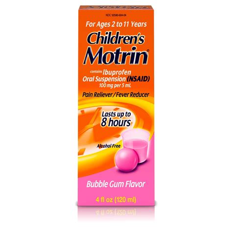 Children's Motrin Flavored Pain & Fever Reducer Liquid Syrup ...