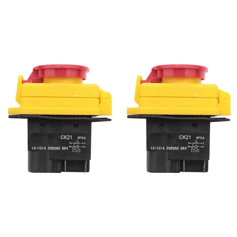 2X 250V 16A IP54 Start Stop Switch No Volt Release Switch with ...