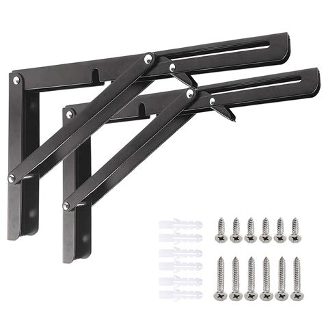 Folding Shelf Brackets 25cm 2pcs Heavy Duty Metal Collapsible Shelf ...