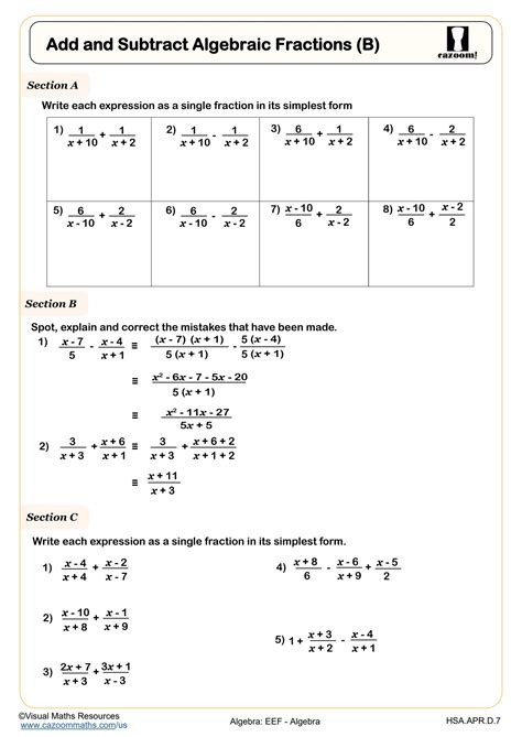 Fractional Equations Worksheet