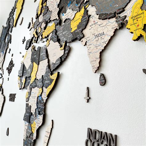 Wood World Map - Summer Time the essence of sun-kissed