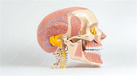 Human Skull Anatomy Model with Muscles Veins and Nerves | Premium AI-generated image