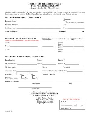 Fillable Online FORT MYERS FIRE DEPARTMENT FIRE PREVENTION BUREAU ...