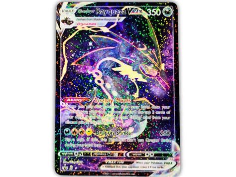 Shadow Rayquaza VMAX Full Art Holo Custom Trading Card - Etsy India