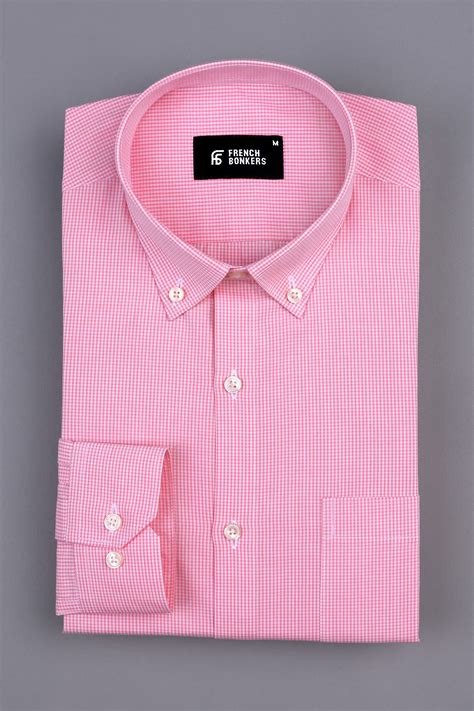 Watermalon pink with white mini micro check shirt – Hamercop