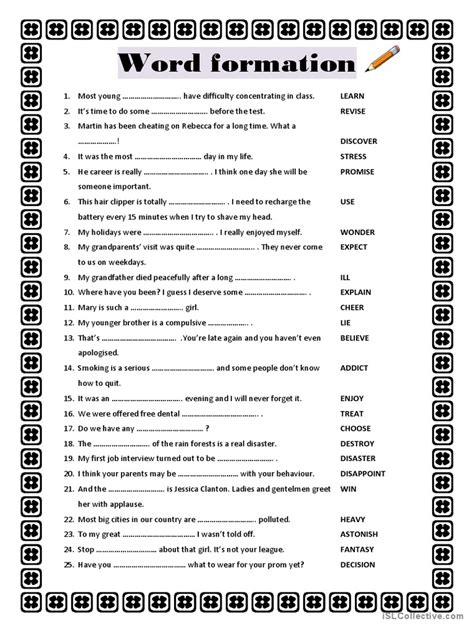 Word Formation Practice 的图像结果