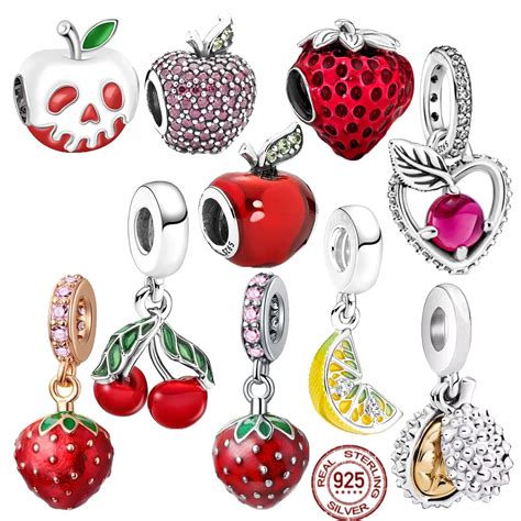 Fruit-Series-925-Sterling-Silver-Apple-Lemon-Durian-Strawberry ...