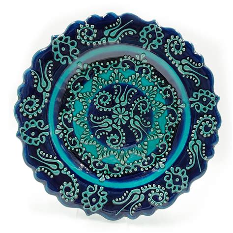 Buy TurkCeramics by OMKAR INTERNATIONAL Ceramic Firuze Plate (18 cm x ...