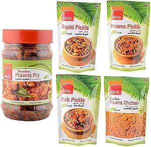 Elixir 100g Fish Pickle + 100g Squid Pickle + 100g Prawns Pickle + 50g ...