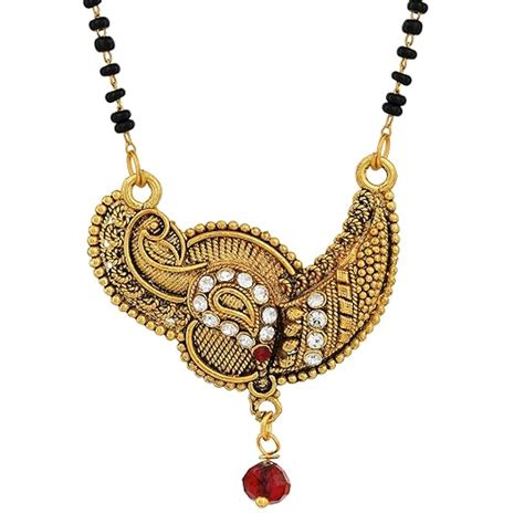 Buy Morvi Gold Plated CZ Antique Finish, Peacock Design, Tanmaniya ...