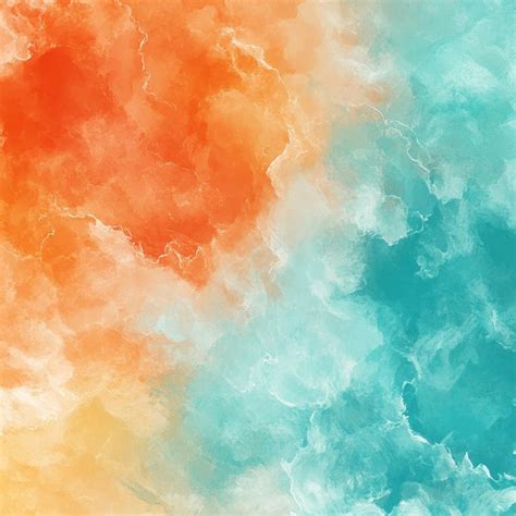 Teal and orange watercolor strokes texture background | Premium AI ...