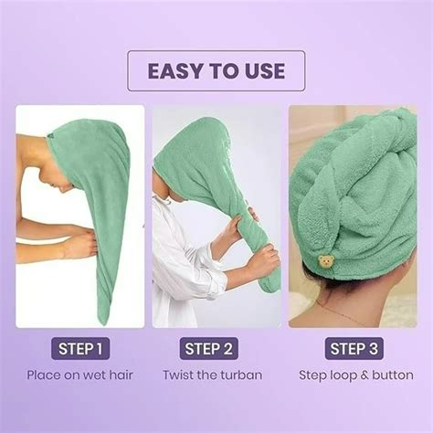 Microfiber Hair Towel Wrap for Ladies – Quick Drying Head Towel Hair ...