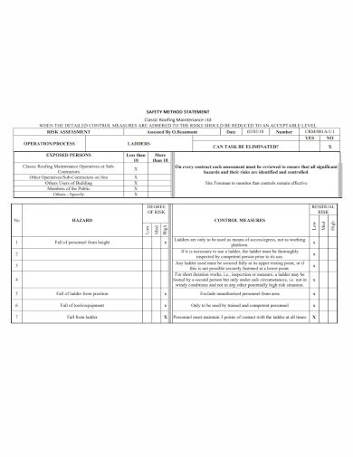 Image result for Roofing Method Statement Example