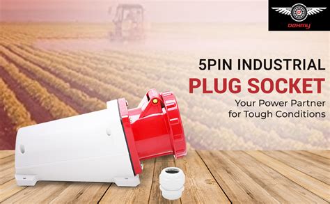 DeHMY 63amp 5pin Industrial Plug Socket Coupler 3P+N+E Mounted 5Pin ...