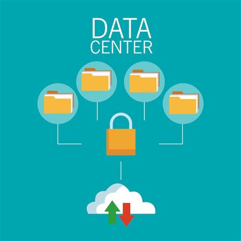 Data center technology round symbols | Premium Vector