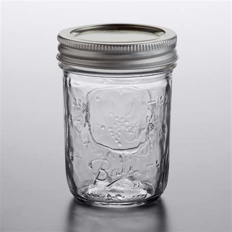Ball 60000ZFP 8 oz. Half-Pint Regular Mouth Glass Canning Jar with ...