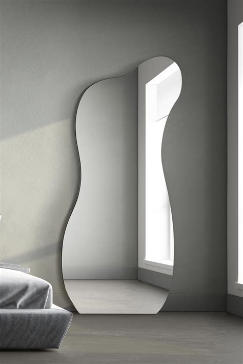 Fluid Silhouette Frameless Floor Mirror With Ebony Outline - 170x80cm ...