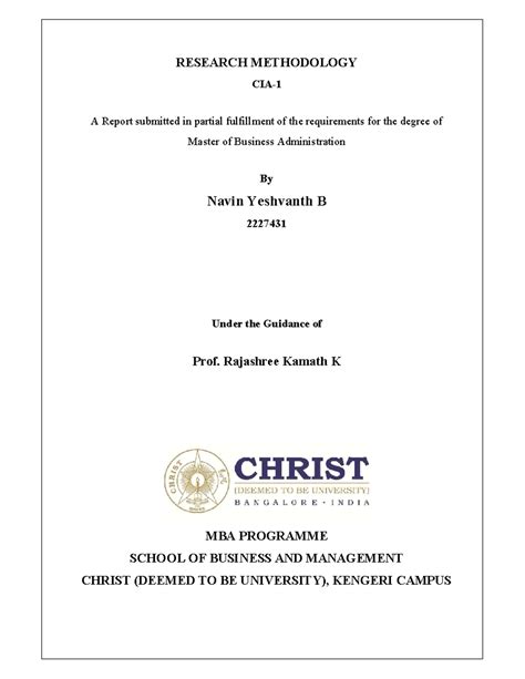 MBA Research Methodology: Exploring CSR and Supply Chain Risks - Studocu