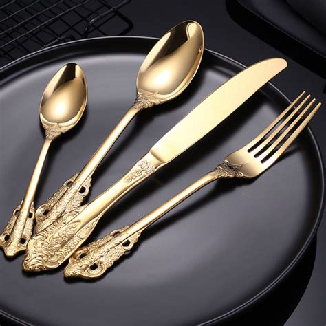 Gold Cutlery Set - Luxury Gold Forks And Spoons | Nestasia
