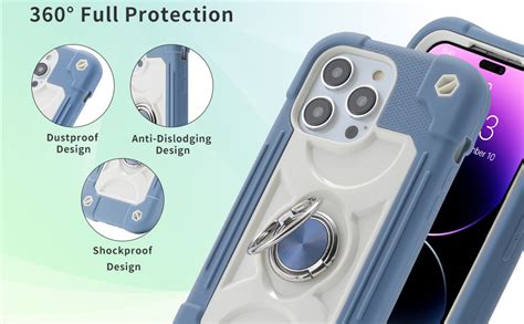 MARKILL Compatible with iPhone 14 Pro Case 6.1 Inch with Built-in Ring ...
