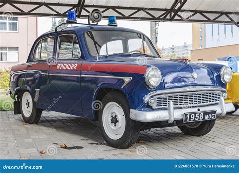 Old Police Car of the USSR Times. Close-up. Retro Car. Old Special Transport Editorial Stock ...