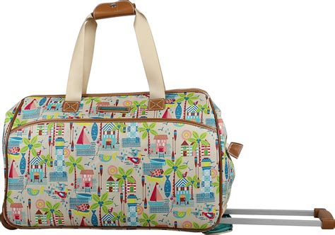 Buy Lily Bloom Luggage Designer Pattern Suitcase Wheeled Duffel Carry ...