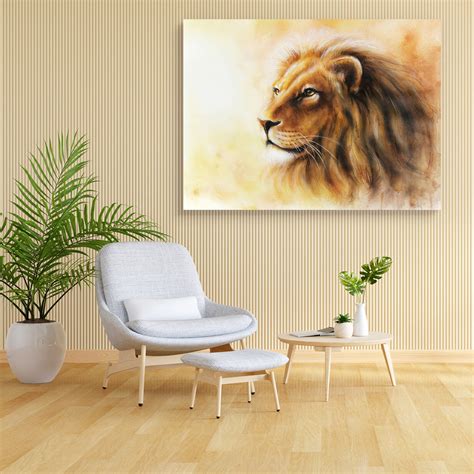 Lion Artwork Canvas Painting Synthetic Frame – ArtzFolio.com