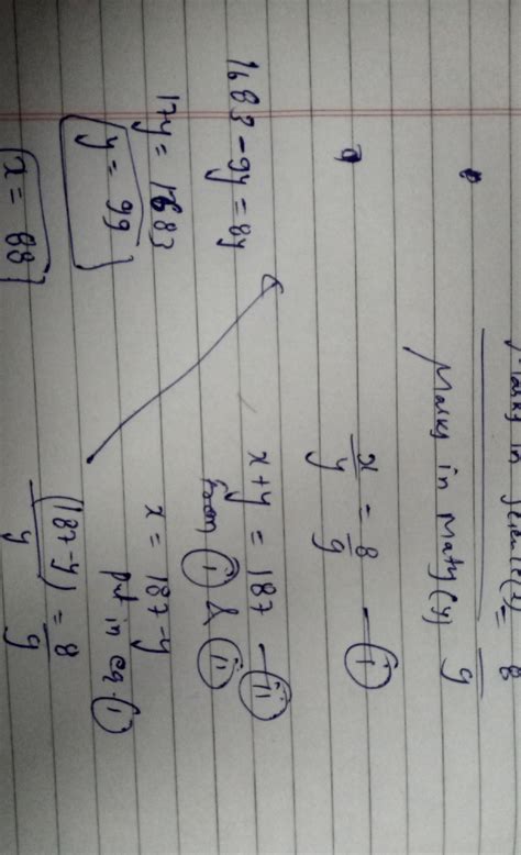 juile got total of 187 marks in science and maths.if her marks in ...