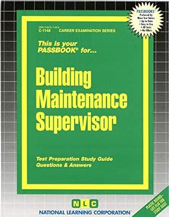 Buy Building Maintenance Supervisor: Passbooks Study Guide (Career ...