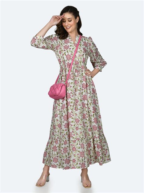 White Floral Print Maxi For Women – Zink London