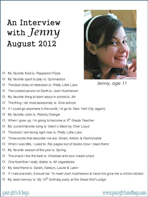 Kid Interview Questions Worksheet 的图像结果