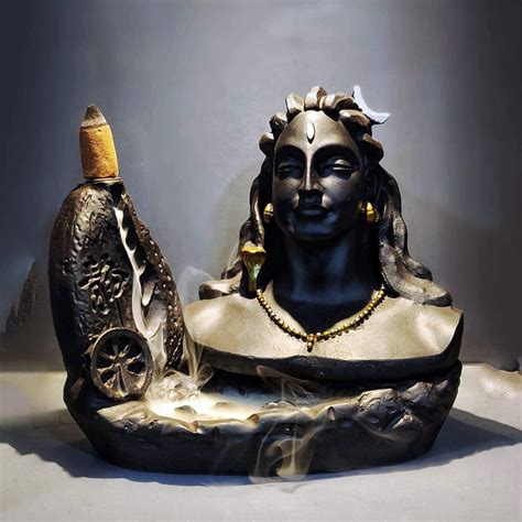 Buy A&S Ventures Meditating Adiyogi Dhyana Mudra Smoke Fountain ...