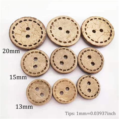 Natural Coconut Shell Two-Holes Buttons Sewing Accessories Decorative ...