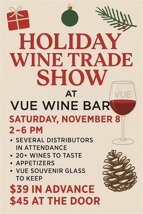 Holiday Wine Trade Show at VUE, 101 Bridge Street, Charlevoix, MI ...