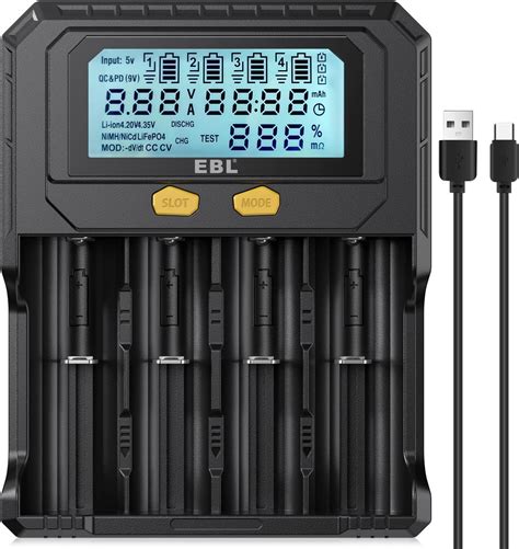 Amazon.com: 18650 Battery Charger, 4 Bay Battery Charger with Smart ...