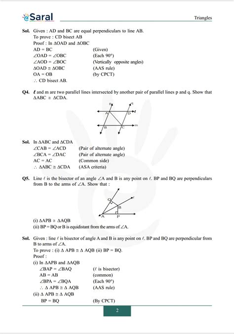 NCERT Solutions for Class 9 Maths chapter 7 - Triangles - eSaral