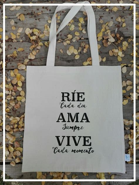 Bolsa de tela personalizada con palabras inspiradoras