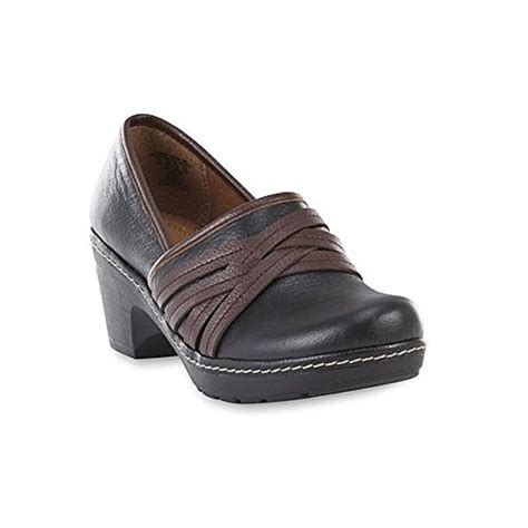 Buy Thom McAn Women's Casper Black/Brown Leather Clog Size 6 at Amazon.in