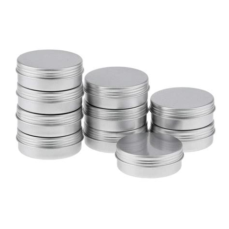 ELECTROPRIME 10x 25ml Round Aluminum Cans Screw Lid Empty Tins Jars ...