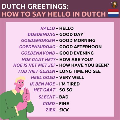 Greeting in Dutch 👋🏻 🤚🏻 | Dutch words, Learn dutch, Dutch phrases