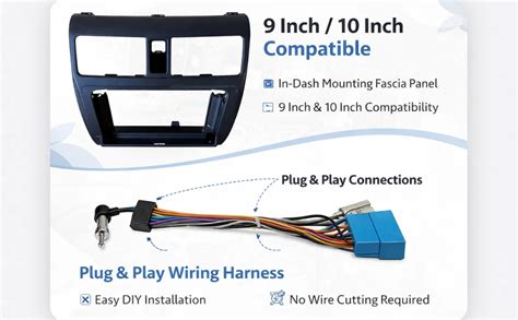 Dashboard Stereo Frame with Wiring Compatible with Maruti Suzuki Swift ...
