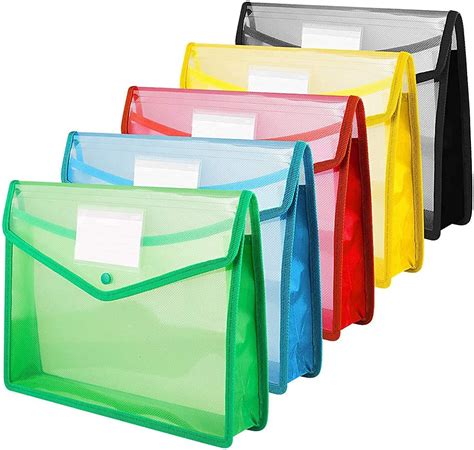 True-Ally 5 pcs Envelope Folder, Transparent Poly-Plastic A4 Documents ...