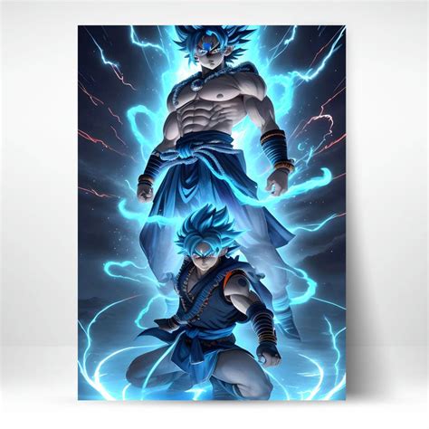 High-Quality Metal Posters - Anime Goku Blue | Vibrant Colors & Sharp ...