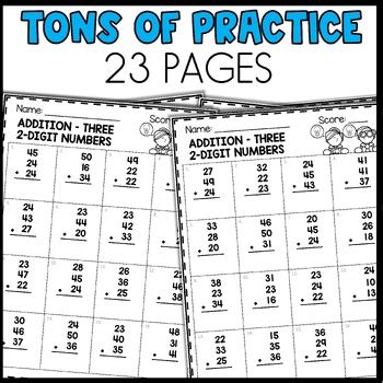 Adding Up to Four 2-Digit Numbers 的图像结果