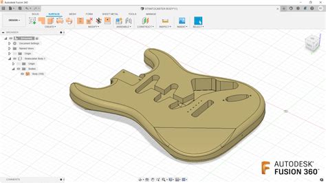 Buy Fender Stratocaster Body 3D CAD Files Stl Step Skp F3d 3mf Online ...