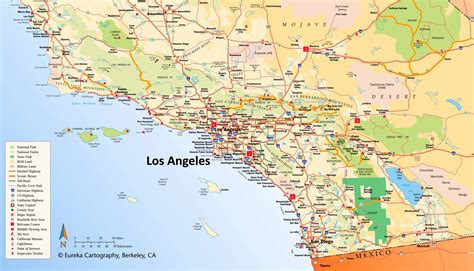 Los Angeles Area Tourist Map - Ontheworldmap.com