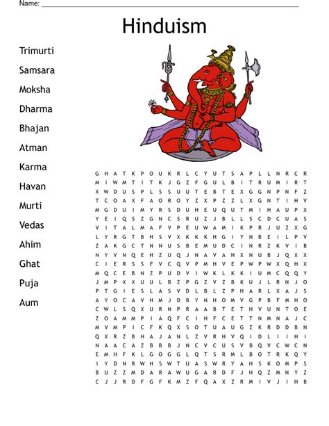 Hinduism Crossword - WordMint