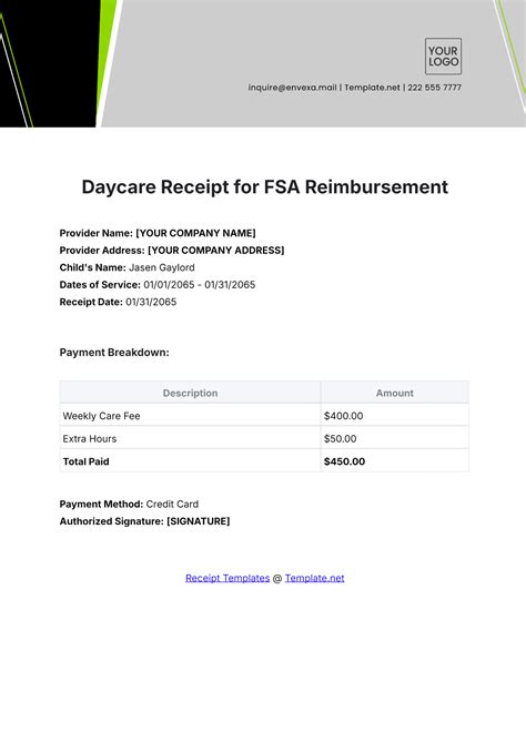 Free Daycare Receipt Templates, Editable and Printable