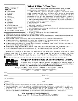 Fillable Online fergusontractors Application Form - FENA ...