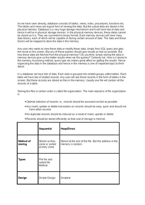 Data storage methods - As we have seen already, database consists of ...